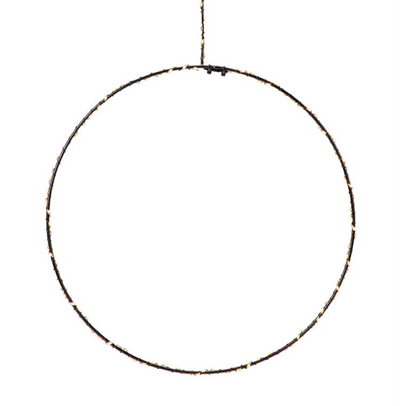 Alpha hengende sirkel med lys 45 cm - Svart-Julebelysning adventstjerne-Marksløjd-705825-Lightup.no