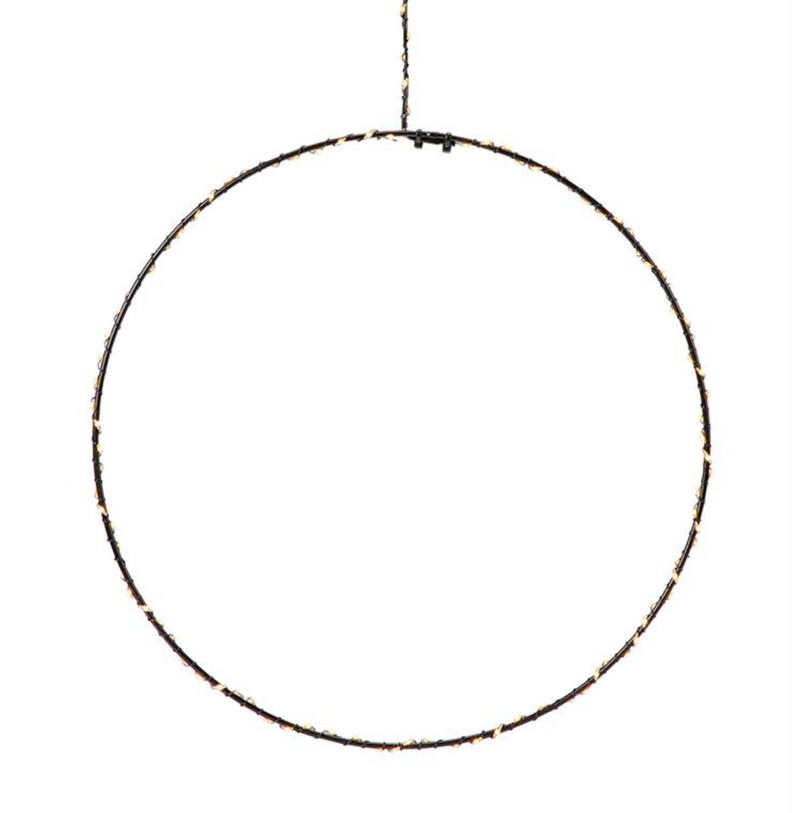 Alpha hengende sirkel med lys 45 cm - Svart-Julebelysning adventstjerne-Marksløjd-705825-Lightup.no