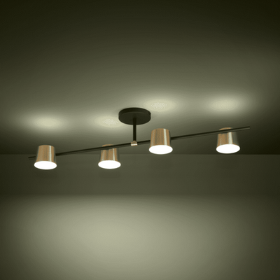 Altamira taklampe 4 lys - Svart/Messing-Taklamper-Eglo-39984-Lightup.no