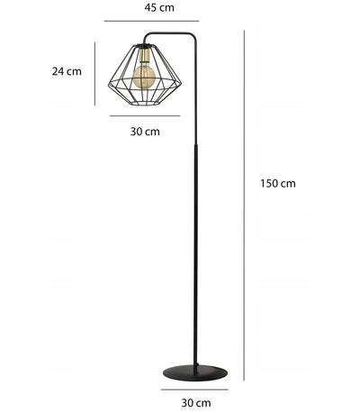 Alteo gulvlampe - Svart/Gullfarget-Gulvlamper-Emibig-225/LP1-Lightup.no