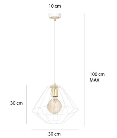 Alteo takpendel 1 lys - Hvit/Gullfarget-Takpendler-Emibig-226/1-Lightup.no