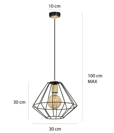 Alteo takpendel 1 lys - Svart/Gullfarget-Takpendler-Emibig-225/1-Lightup.no