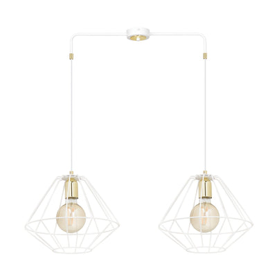 Alteo takpendel 2 lys - Hvit/Gullfarget-Takpendler-Emibig-226/2-Lightup.no