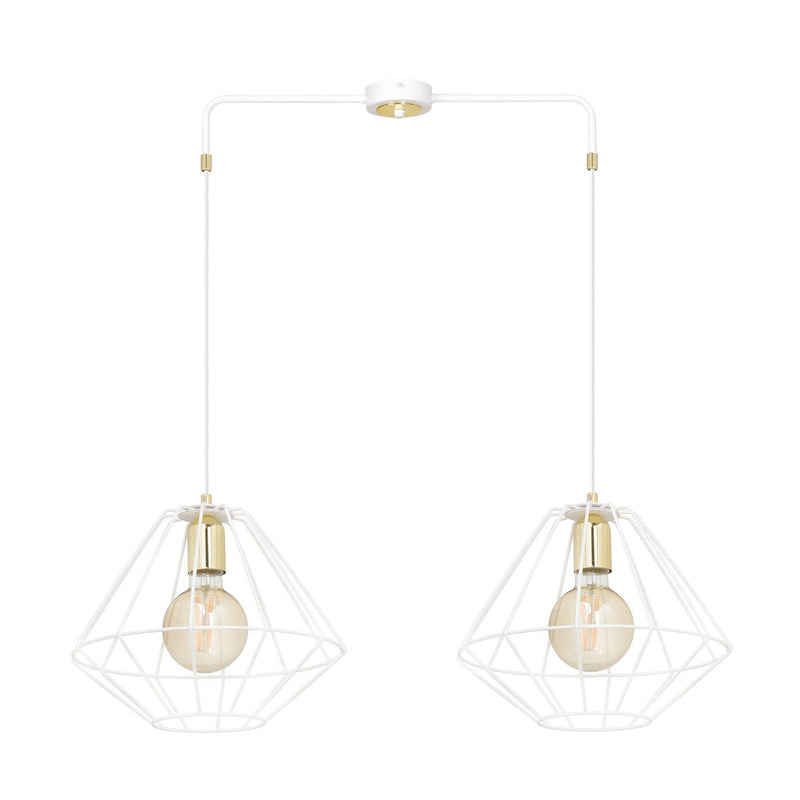 Alteo takpendel 2 lys - Hvit/Gullfarget-Takpendler-Emibig-226/2-Lightup.no