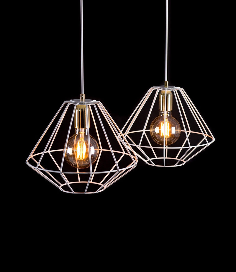 Alteo takpendel 2 lys - Hvit/Gullfarget-Takpendler-Emibig-226/2-Lightup.no
