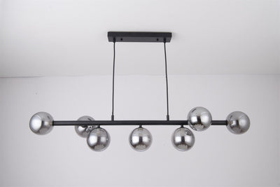 Andorra taklampe 7-lys - Svart farge med sotet glass-Takpendler-Scanlight-169389-Lightup.no