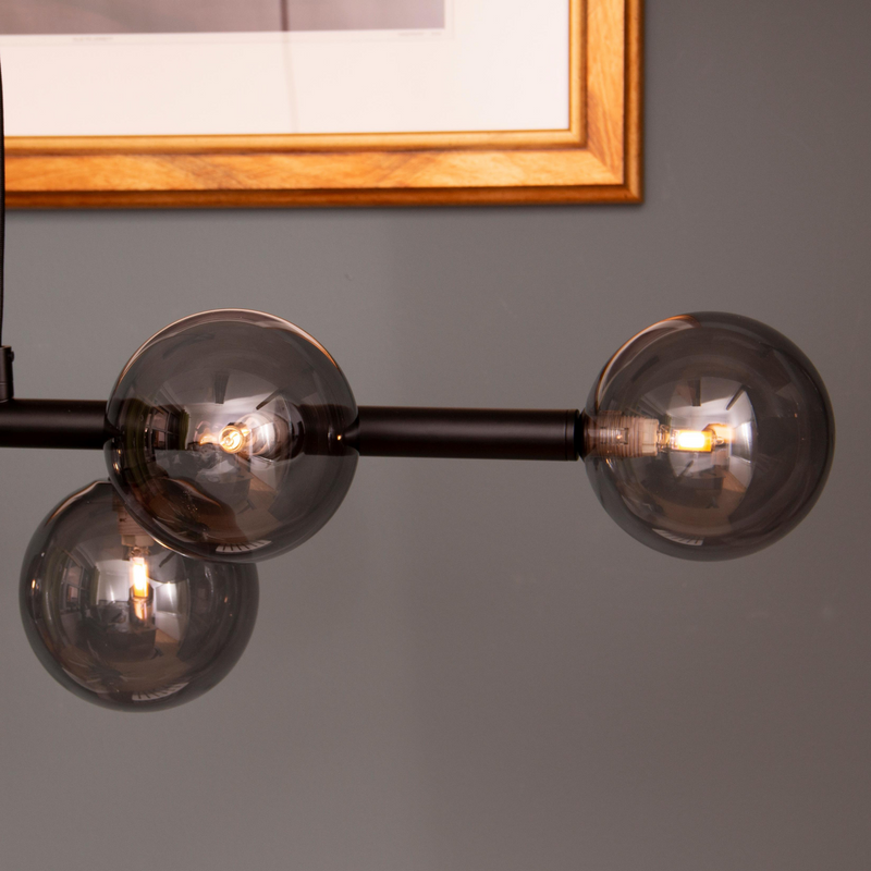 Andorra taklampe 7-lys - Svart farge med sotet glass-Takpendler-Scanlight-169389-Lightup.no