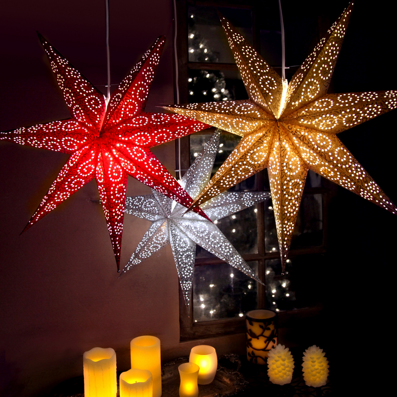 Antikk adventsstjerne 60cm - Hvit-Julebelysning adventstjerne-Star Trading-236-73-Lightup.no