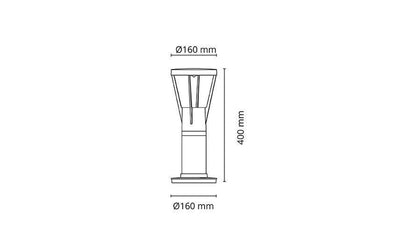 Arco Air utendørs pullert 40 cm 6W Dimbar - Grafitt-Utebelysning pullert-Sg Armaturen As-3100410-Lightup.no