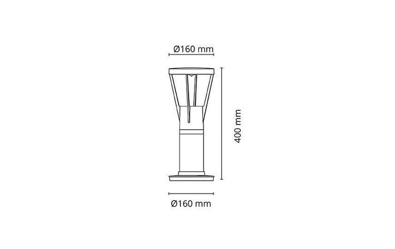 Arco Air utendørs pullert 40 cm 6W Dimbar - Grafitt-Utebelysning pullert-Sg Armaturen As-3100410-Lightup.no