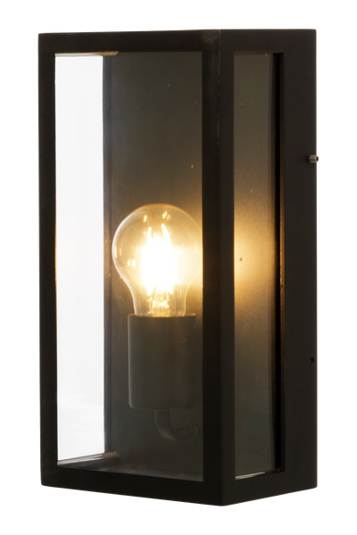 Arendal vegglampe utendørs IP44 E27 - Svart/Klart glass-Utebelysning vegg klassisk-Aneta Lighting-13750-15-Lightup.no