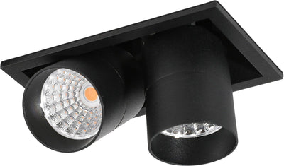 Aria mini flex K2 downlight justerbar 2x5W 3000K RA90 Dimbar - Svart-Taklamper-NorDesign-192053005+427900012+323918233v2-Lightup.no