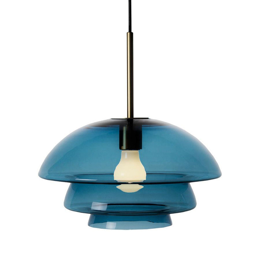 Arkivlampe 4006 Large - Blå - Matt Messing-Takpendler-Hadeland Glassverk-Blå / Matt Messing-Hak__HG340-4006-1003-Matt-Messing-Lightup.no