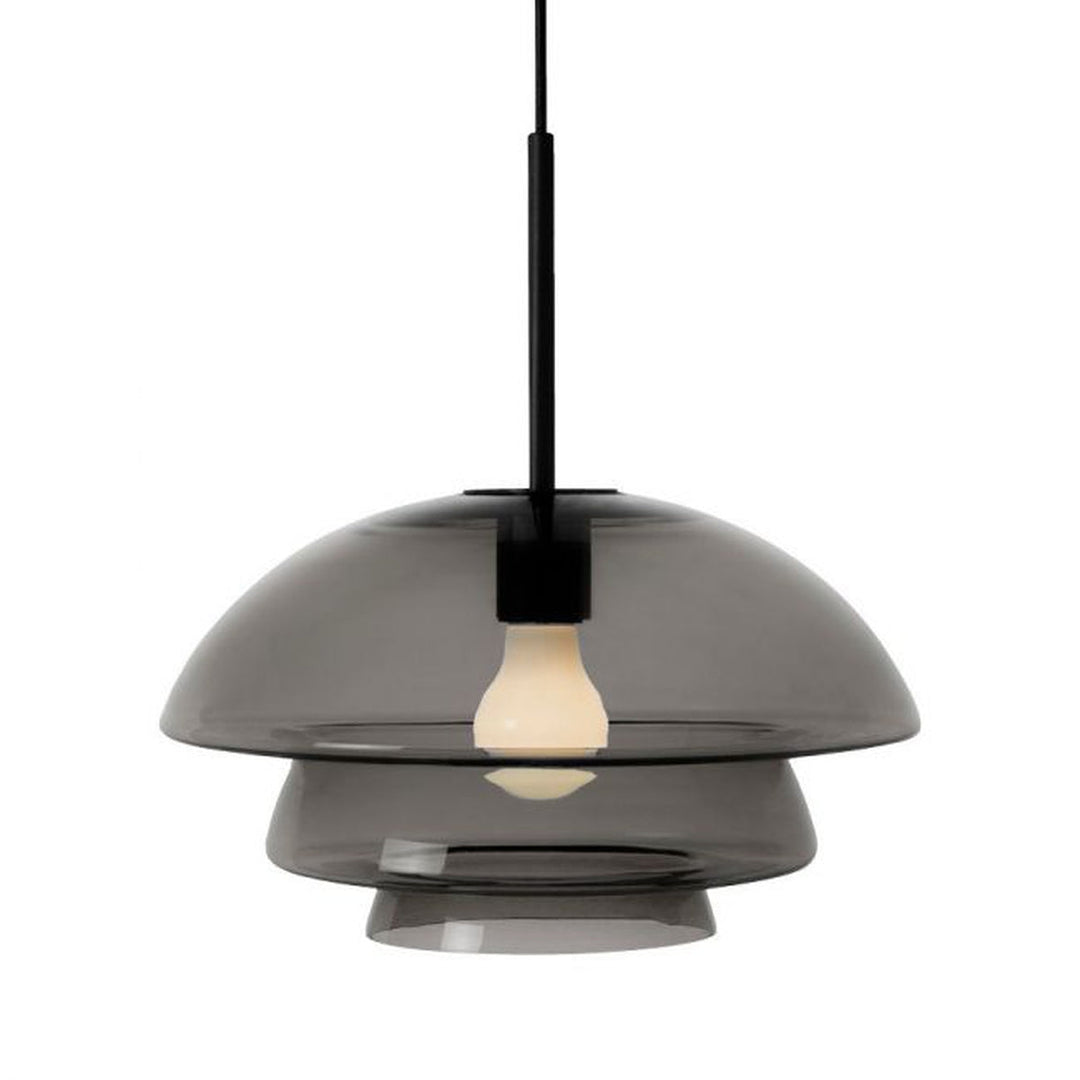 Arkivlampe 4006 Large - Grå - Matt Sort-Takpendler-Hadeland Glassverk-Grå-Hak__HG340-4006-2233-Matt-Sort-Lightup.no