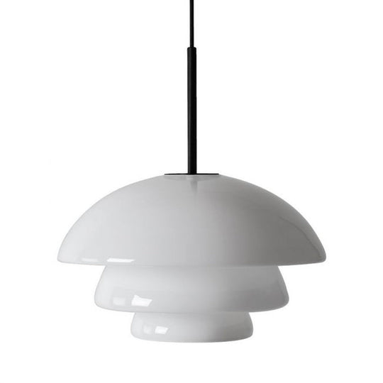 Arkivlampe 4006 Large - Hvit - Sort-Takpendler-Hadeland Glassverk-Hvit-Hak__HG340-4006-1010-Matt-Sort-Lightup.no