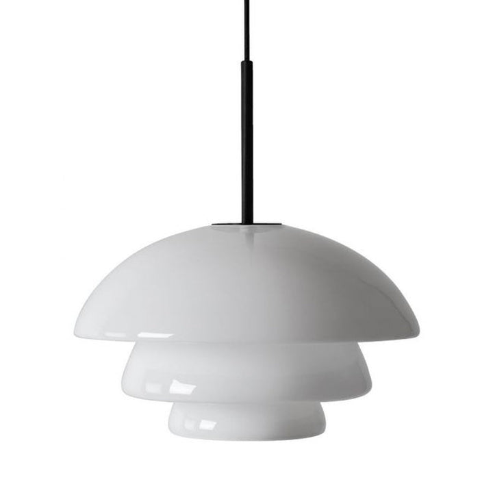 Arkivlampe 4006 Large - Hvit - Sort-Takpendler-Hadeland Glassverk-Hvit-Hak__HG340-4006-1010-Matt-Sort-Lightup.no