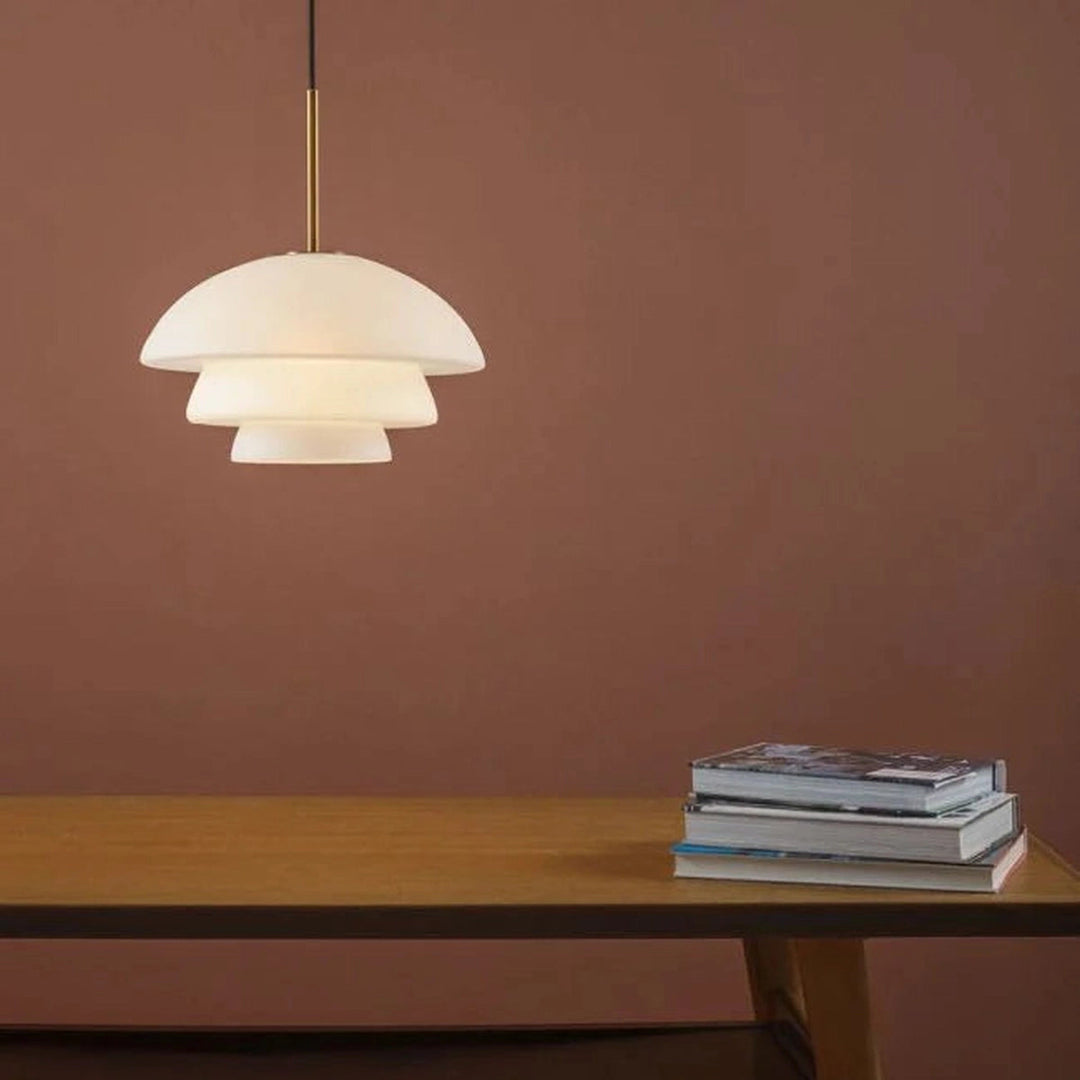 Arkivlampe 4006 Large - Matt Hvit - Messing-Takpendler-Hadeland Glassverk-Matt Hvit / Messing-Hak__340-4006-1015-messing-Lightup.no