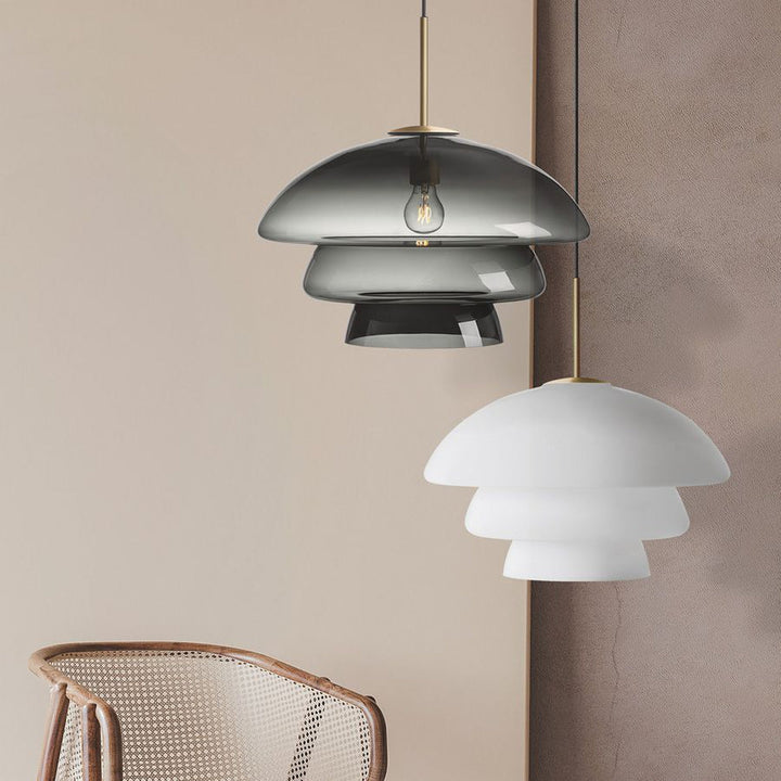 Arkivlampe 4006 Large - Matt Hvit - Messing-Takpendler-Hadeland Glassverk-Matt Hvit / Messing-Hak__340-4006-1015-messing-Lightup.no