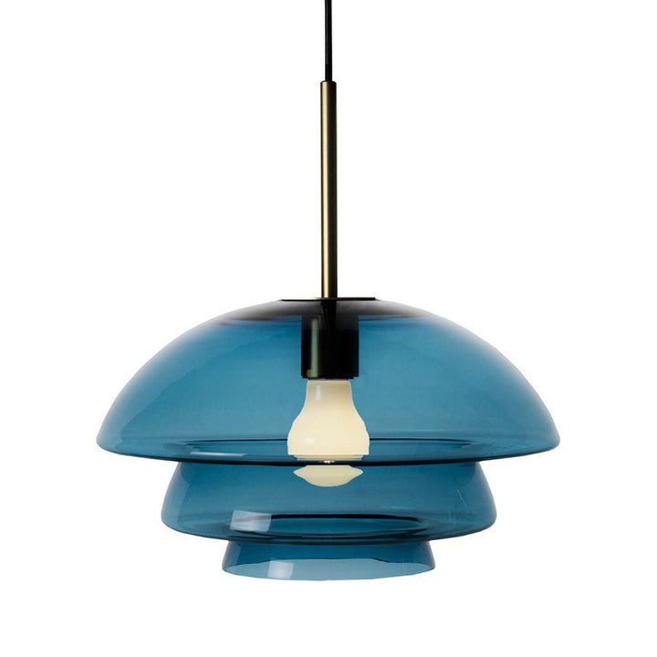 Arkivlampe 4006 Small - Blå - Matt Messing-Takpendler-Hadeland Glassverk-Blå / Matt Messing-Hak__HG280-4006-1003-Matt-Messing-Lightup.no