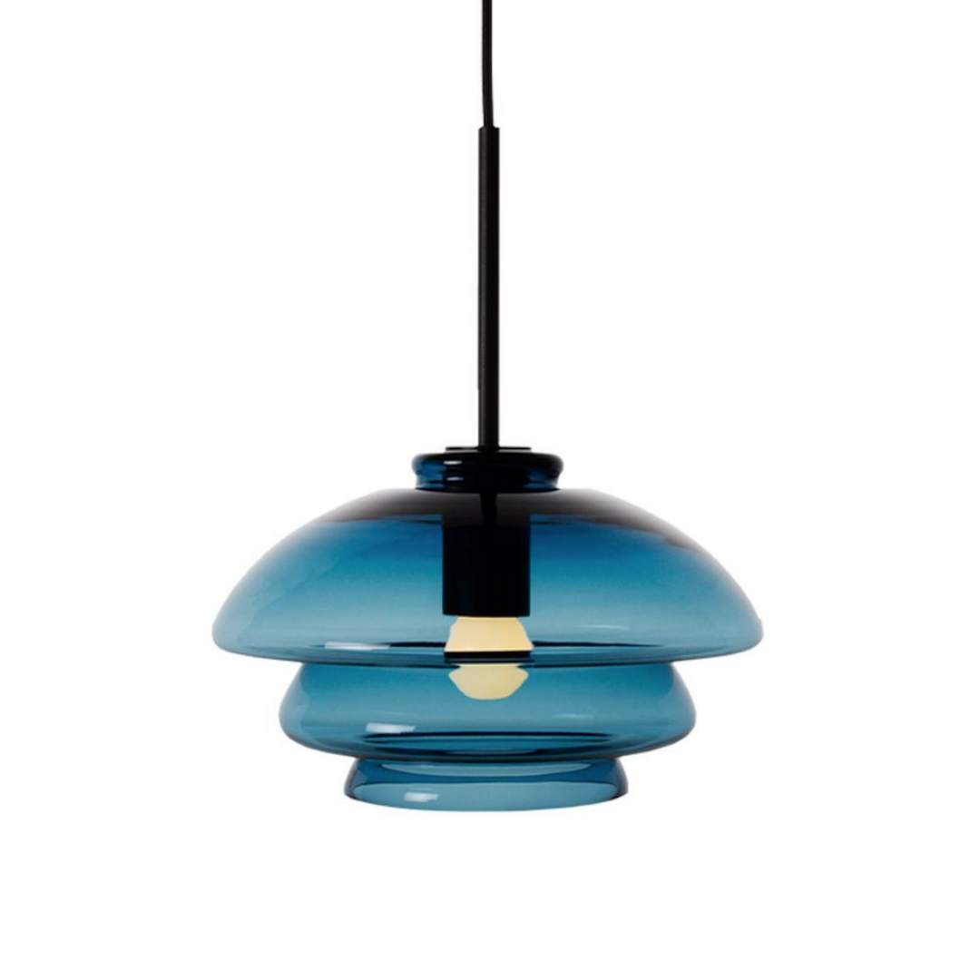 Arkivlampe 4006 Small - Blå - Matt Sort-Takpendler-Hadeland Glassverk-Blå-Hak__280-4006-1003-Matt-Sort-Lightup.no