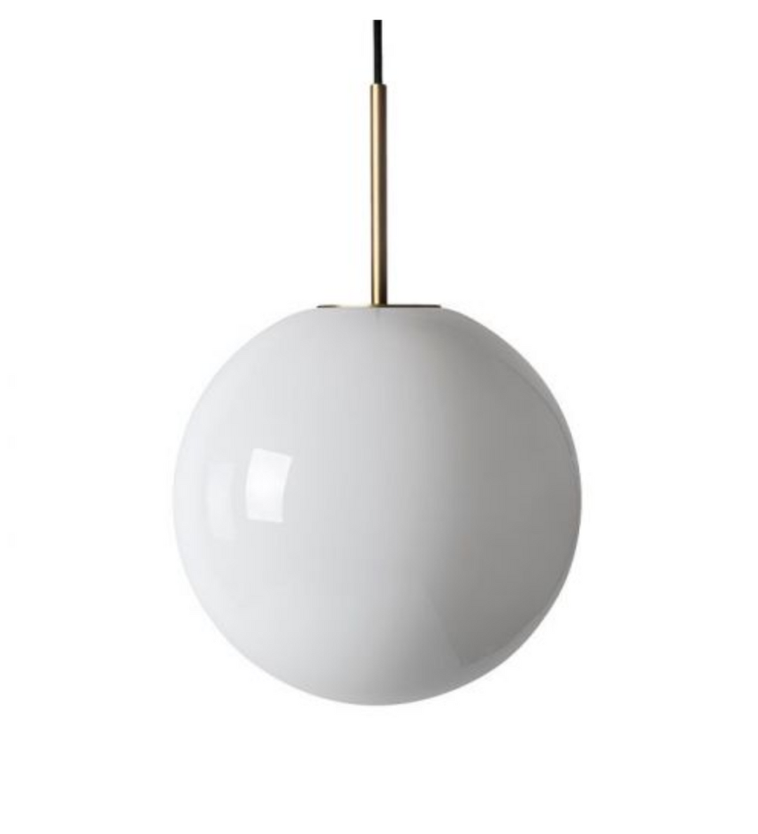 Arkivlampe 4014 25 cm - Hvit - Messing-Takpendler-Hadeland Glassverk-Hvit / Messing-Hak__HG250-4014-1010-Messing-Lightup.no