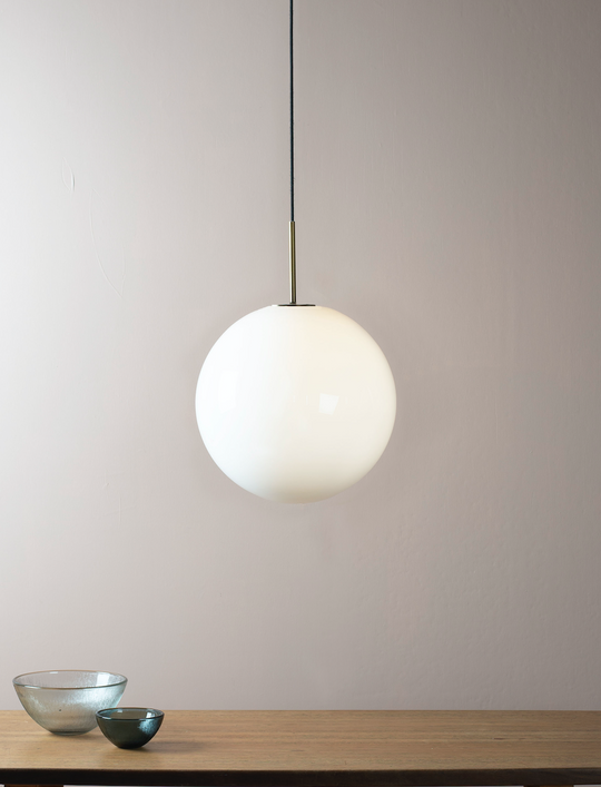 Arkivlampe 4014 30 cm - Hvit - Stål-Takpendler-Hadeland Glassverk-Opal / Stål-Hak__HG300-4014-1010-Stål-Lightup.no