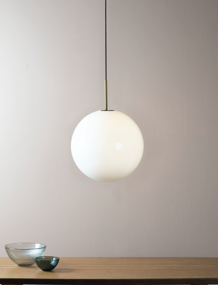 Arkivlampe 4014 30 cm - Hvit - Stål-Takpendler-Hadeland Glassverk-Opal / Stål-Hak__HG300-4014-1010-Stål-Lightup.no