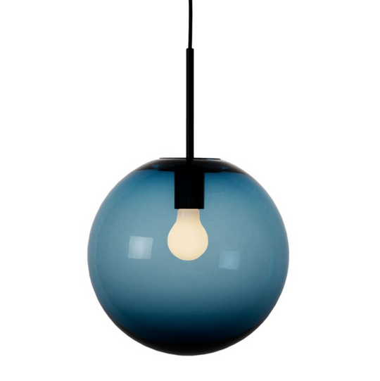 Arkivlampe 4014 40 cm - Blå - Sort-Takpendler-Hadeland Glassverk-Blå-Hak__HG400-4014-1003-SORT-Lightup.no