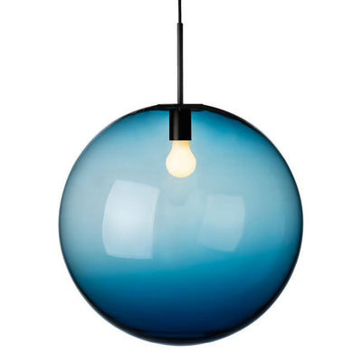 Arkivlampe 4014 50 cm - Blå - Sort-Takpendler-Hadeland Glassverk-Hak__HG500-4014-1003-SORT-Lightup.no