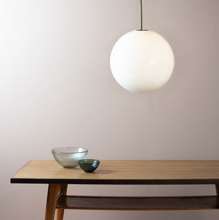 Arkivlampe 4014 - 50 cm - Hvit - Messing-Takpendler-Hadeland Glassverk-Hvit / Messing-Hak__HG500-4014-1010-Messing-Lightup.no