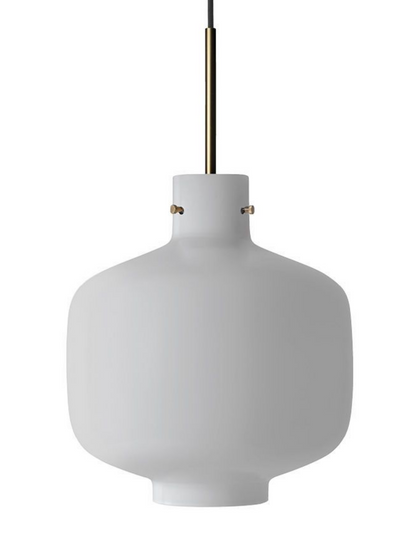 Arkivlampe 4180 - Large - Hvit Matt - Messing-Takpendler-Hadeland Glassverk-Hak__HG300-4180-1015-Matt-Messing-Lightup.no