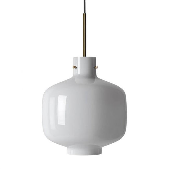 Arkivlampe 4180 - Large - Hvit - Messing-Takpendler-Hadeland Glassverk-Opal / Messing-Hak__HG300-4180-1010-Matt-Messing-Lightup.no