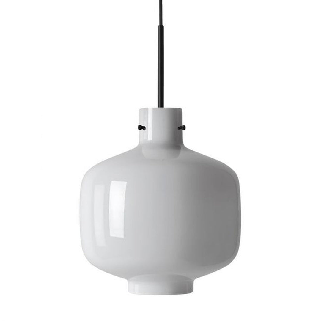 Arkivlampe 4180 - Large - Hvit - Sort-Takpendler-Hadeland Glassverk-Hak__HG300-4180-1010-Matt-Sort-Lightup.no