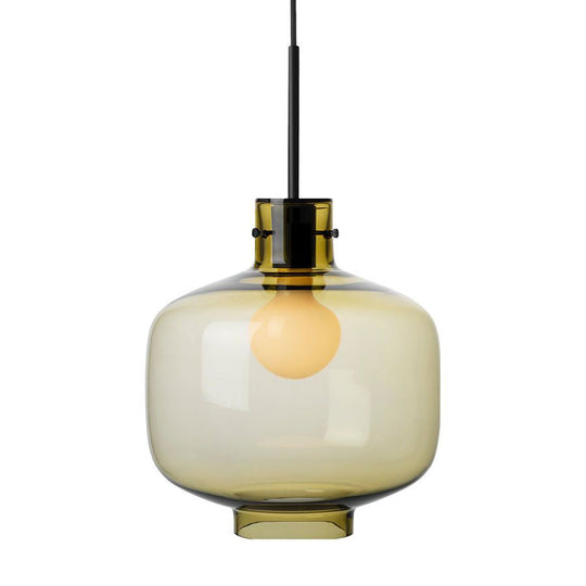 Arkivlampe 4180 - Large - Oliven - Matt Sort-Takpendler-Hadeland Glassverk-Grønn / Svart-Hak__HG300-4180-1004-Matt-Sort-Lightup.no
