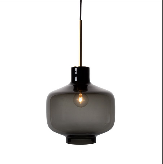 Arkivlampe 4180 - Large - Røykfarget - Matt Messing-Takpendler-Hadeland Glassverk-Røyk / Matt Messing-Hak__HG300-4180-2233-Matt-Messing-Lightup.no