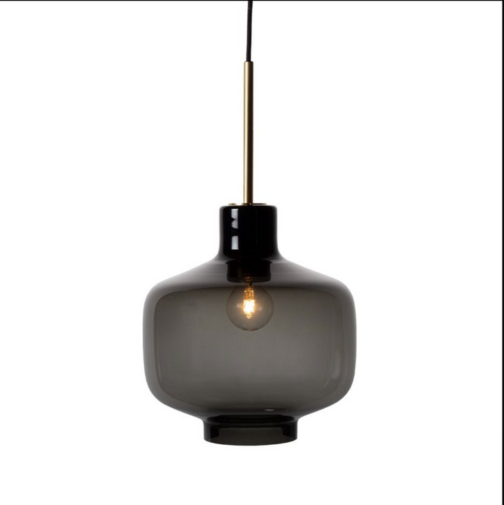 Arkivlampe 4180 - Large - Røykfarget - Matt Messing-Takpendler-Hadeland Glassverk-Hak__HG300-4180-2233-Matt-Messing-Lightup.no
