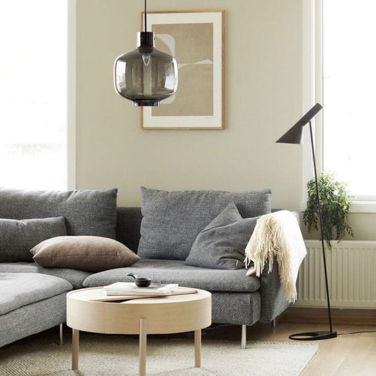 Arkivlampe 4180 - Large - Røykfarget - Matt Sort-Takpendler-Hadeland Glassverk-Røyk / Matt Svart-Hak__HG300-4180-2233-Matt-Sort-Lightup.no