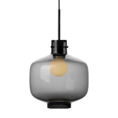 Arkivlampe 4180 - Large - Røykfarget - Matt Sort-Takpendler-Hadeland Glassverk-Hak__HG300-4180-2233-Matt-Sort-Lightup.no