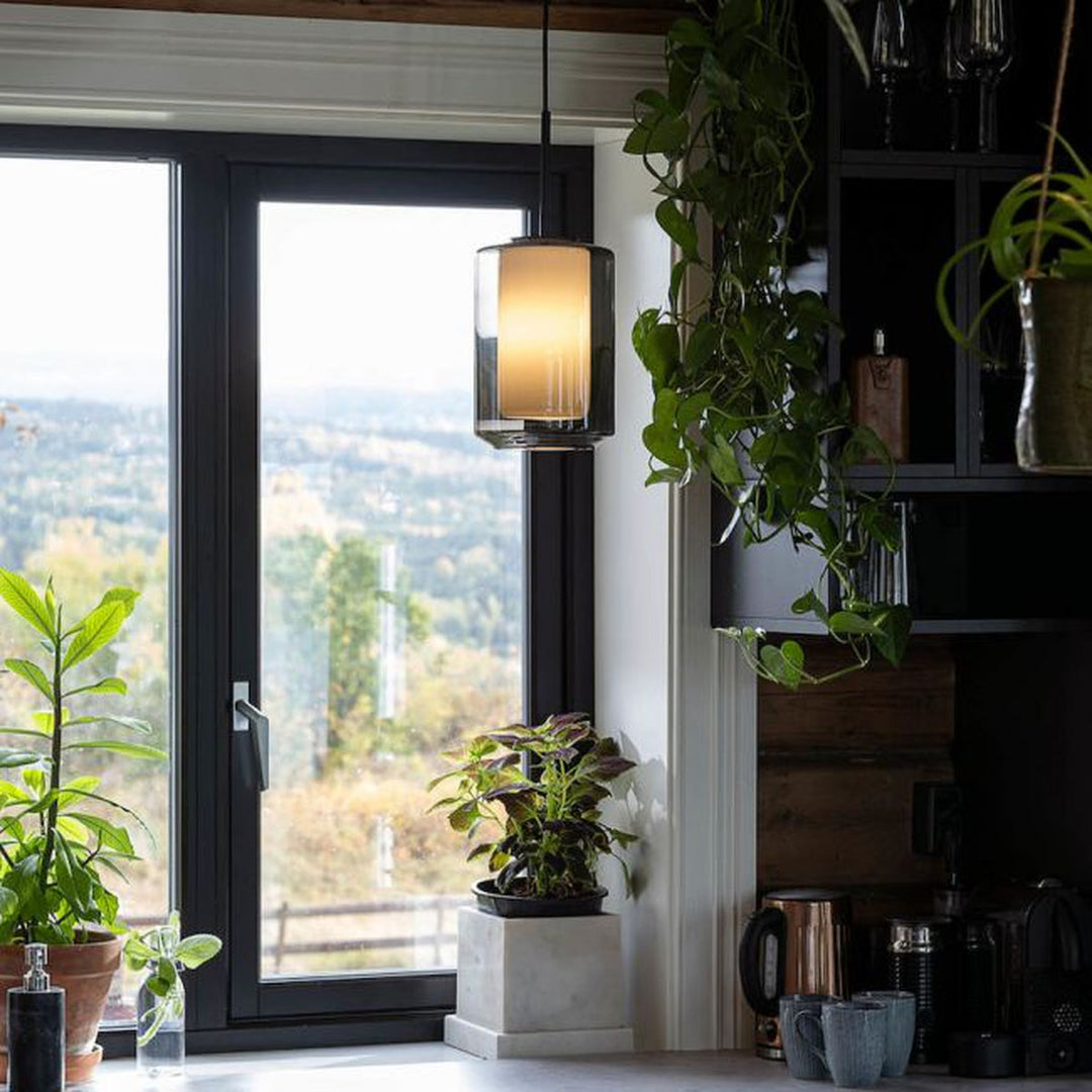 Arkivlampe 4245 - Sort-Takpendler-Hadeland Glassverk-Hvit-Hak__HG248-4245-2233-Sort-Lightup.no