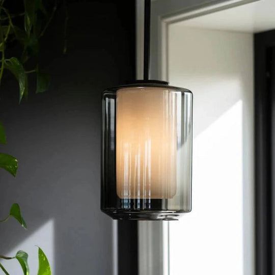 Arkivlampe 4245 - Stål-Takpendler-Hadeland Glassverk-Opal / Stål-Hak__HG248-4245-2233-Stål-Lightup.no