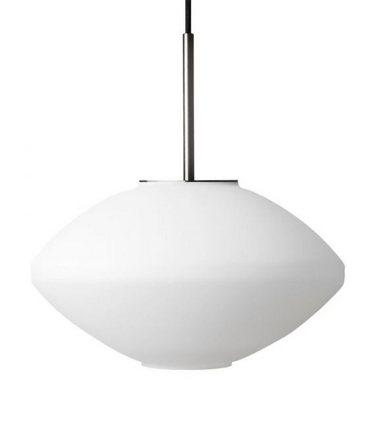 Arkivlampe 4280 Matt Hvit Sandblåst - Stål-Takpendler-Hadeland Glassverk-Opal / Stål-Hak__HG350-4280-1015-Stål-Lightup.no