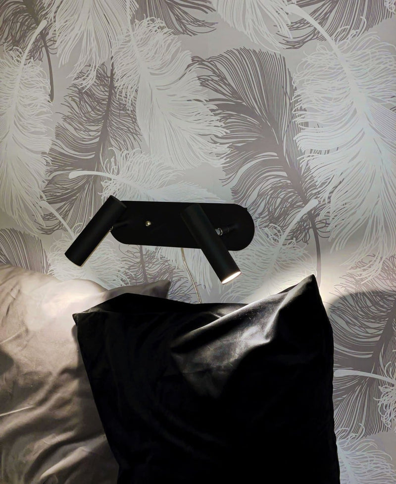 Artic vegglampe dobbel 2x6W Dimbar - Svart-Vegglamper-Aneta Lighting-60101-15-Lightup.no
