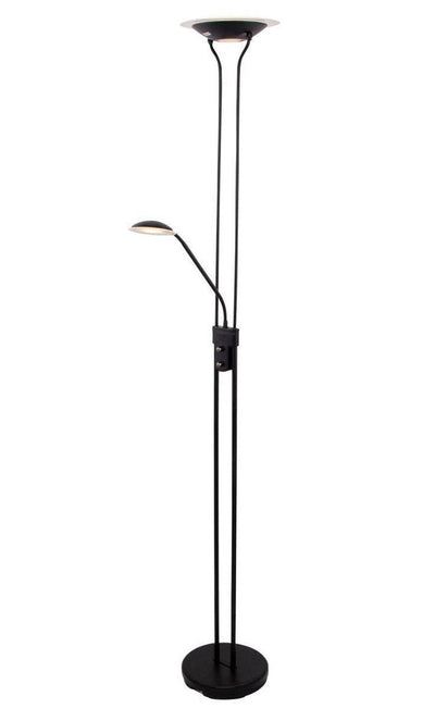 Aruba gulvlampe uplight med lesearm led - Svart-Gulvlamper-Scanlight-168937-Lightup.no