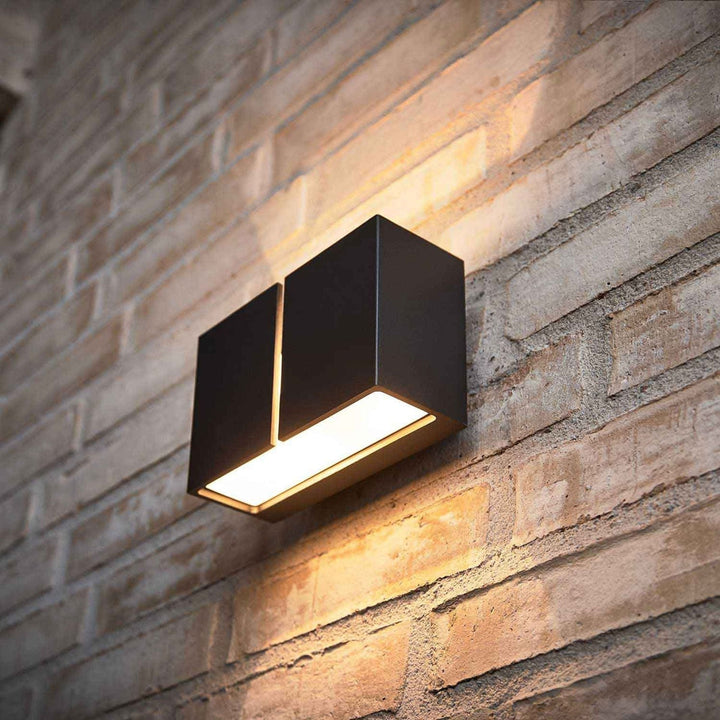 Ask vegglampe opp/ned utendørs 11W 2700K IP65 - Svart-Utebelysning vegg opp og ned-LOOM Design-Svart-LF-807-001-Lightup.no