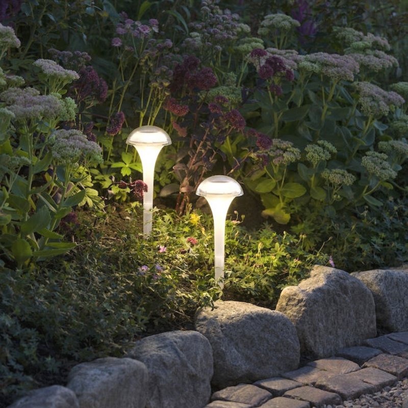 Assisi tefat solcellespyd 2 stk - dobbel funksjon-Utebelysning Hagebelysning-Konstsmide-7807-000-Lightup.no