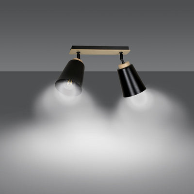 Atlas taklampe 2 lys - Svart/Trefarget-Taklamper-Emibig-725/2-Lightup.no