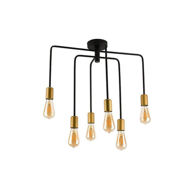 Axis taklampe 6 lys - Svart/Gullfarget-Taklamper-Nowodvorski-N-9296-Lightup.no