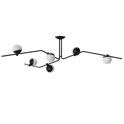 Baluna taklampe 6 lys - Svart/Opal-Taklamper-Grupa-LF-BA-CH6-Lightup.no