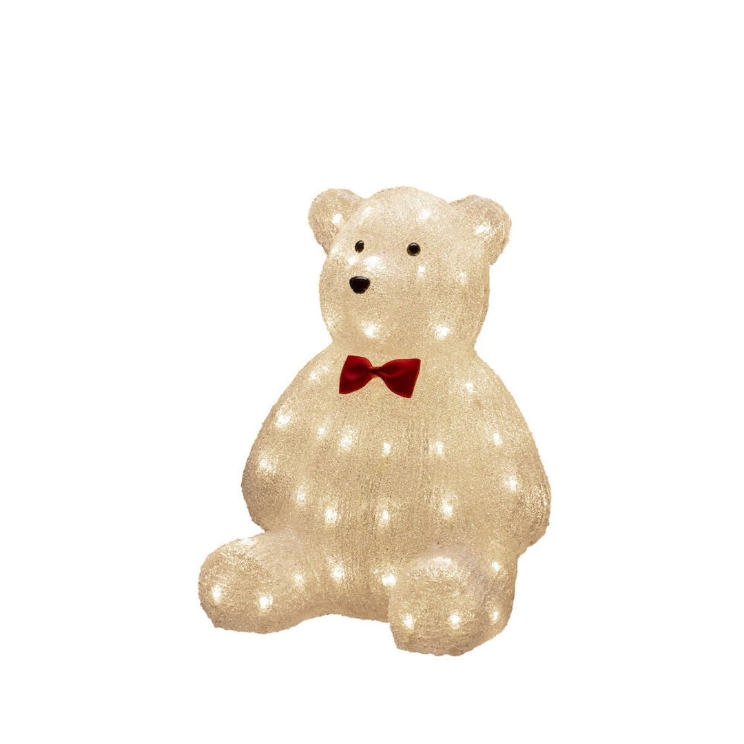 Bamse med sløyfe i akryl - 38 cm-Julebelysning dekor og pynt ute-Konstsmide-6246-103-Lightup.no