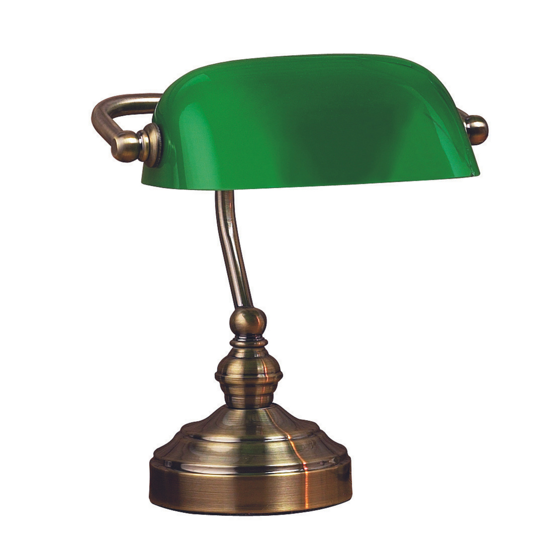 Bankers bordlampe 25 cm - Oksid/Grønn-Bordlamper-Marksløjd-105930-Lightup.no